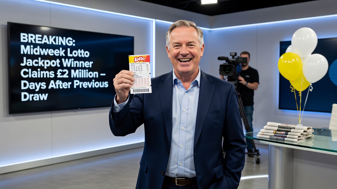 UK lottery draw machine and numbered balls during a live Lotto event