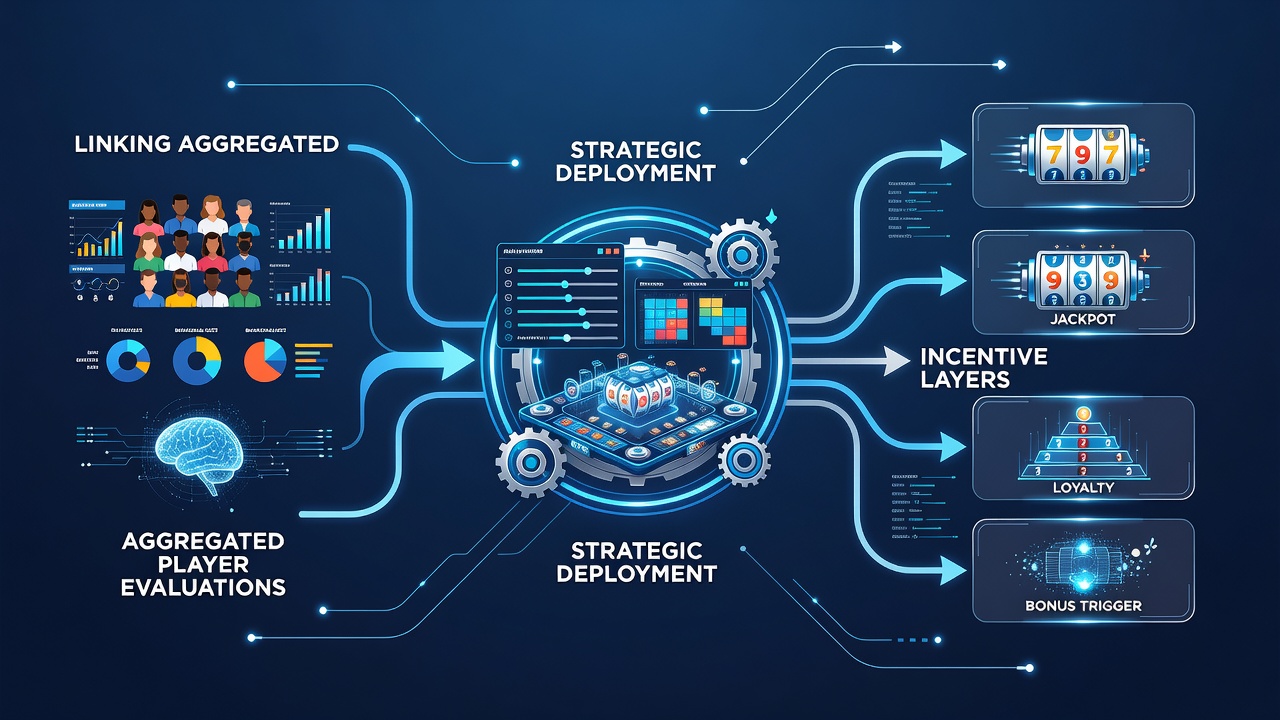 Strategic mapping of player evaluation data to layered incentive models on reel gaming dashboards