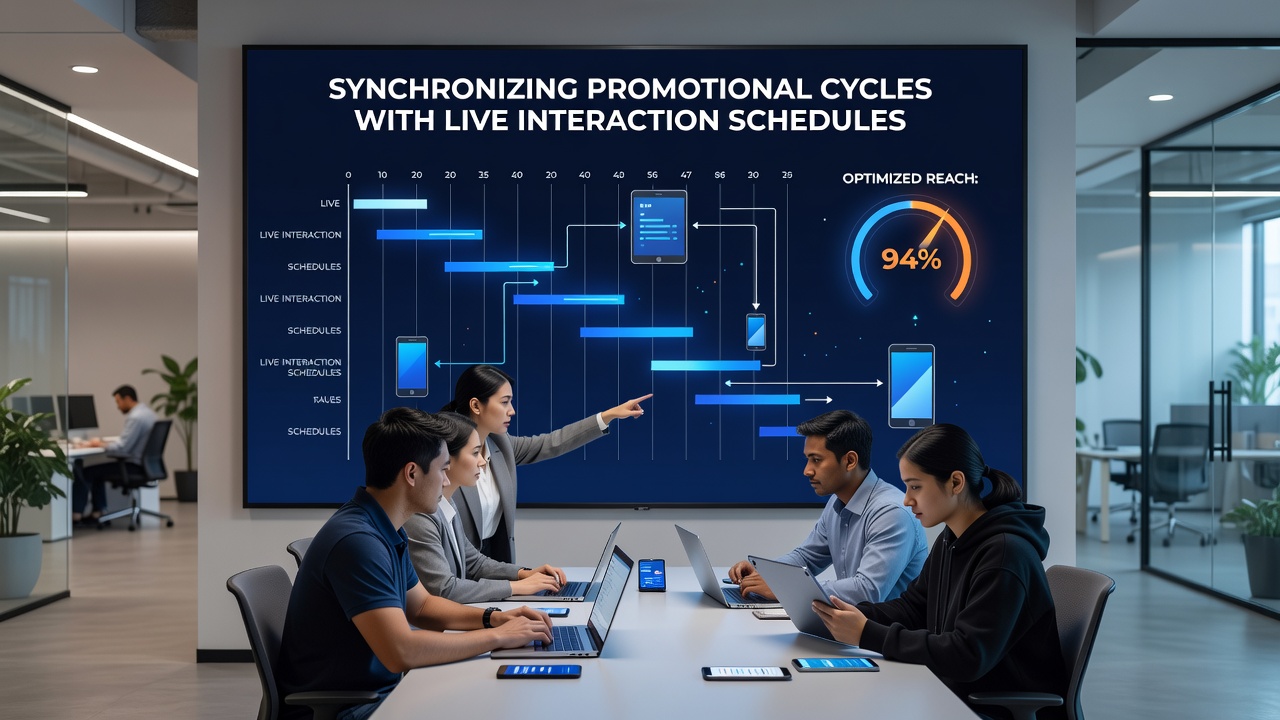 User analyzing synchronized schedule on a tablet during a live mobile session